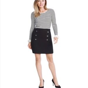 WHBM Black Boot Skirt, Size 2